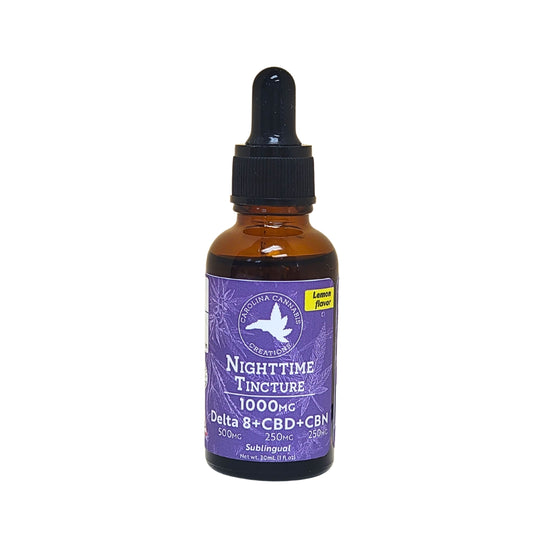 Nighttime Tincture 1000mg | Delta 8, CBN, CBD | Lemon | Carolina Cannabis Creations