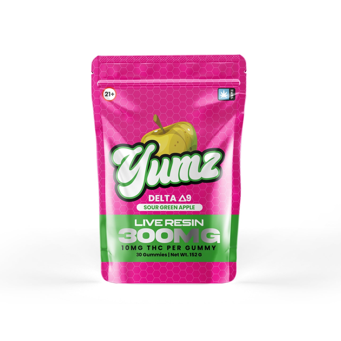 THC Gummies - Delta 9 THC - YUMZ LAB - Sour Green Apple