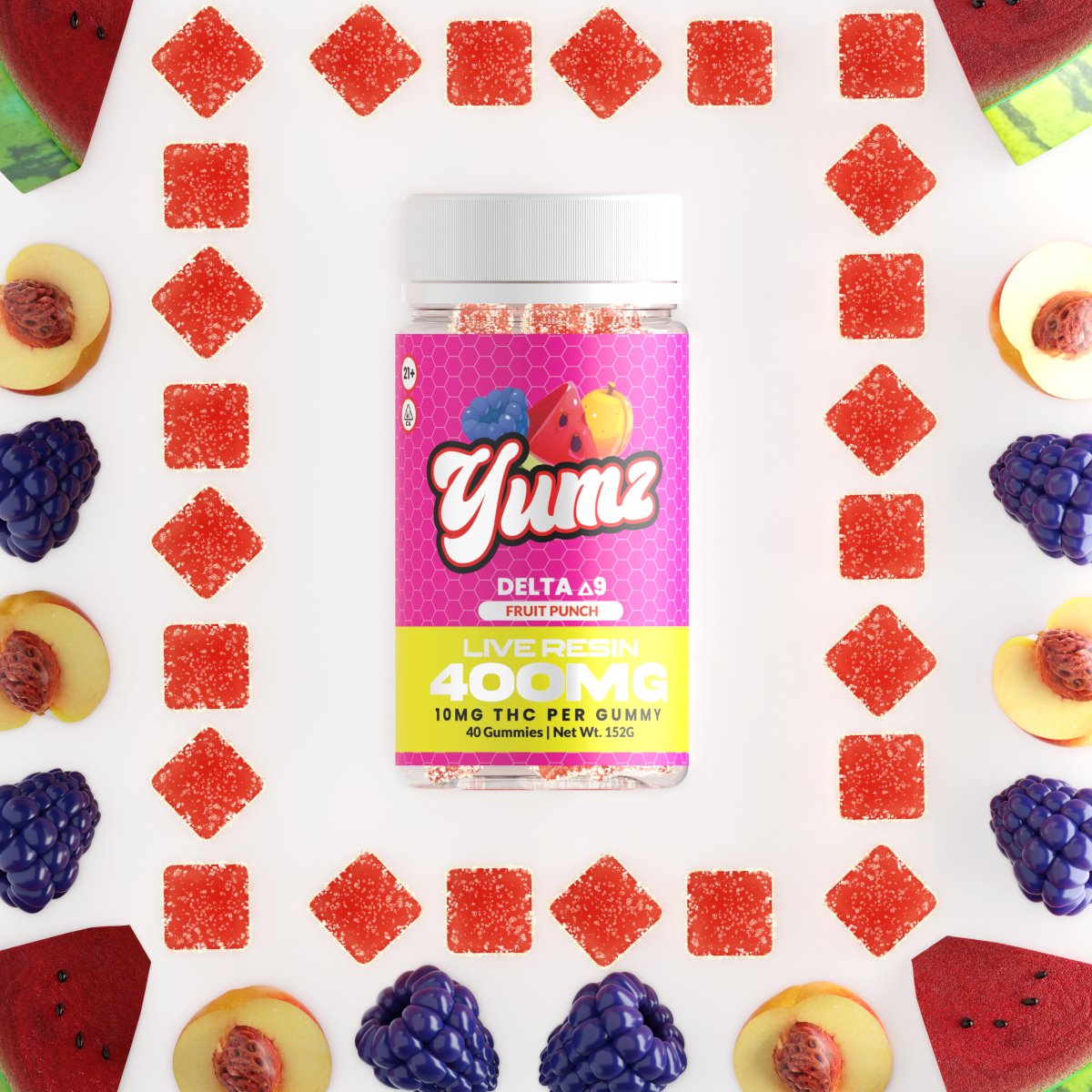 THC Gummies - Delta 9 THC - YUMZ LAB - Fruit Punch